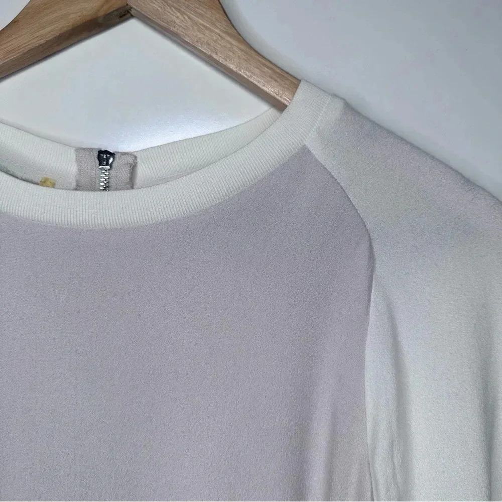 Rebecca Taylor Two Tone Pullover Peplum Blouse Top Size 8 - Picture 2 of 6